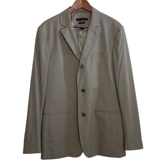 John Varvatos Blazer Mens 40 Gray Stripe Single Breast Light Unstructured Jacket - Picture 2 of 15